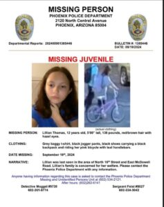 Lillian Thomas Phoenix, AZ Disappearance: Girl, 12, missing was last seen with juvenile, Jose Noe Valdez, 15