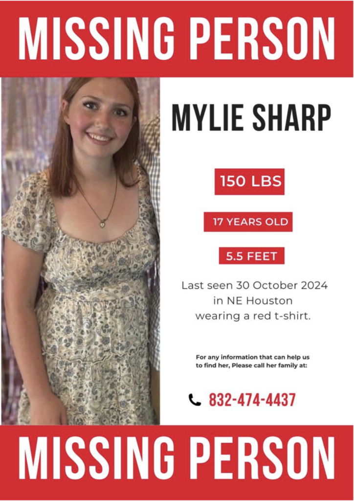 Mylie Sharp Missing: Houston, TX,17-year-old Female Missing since October 30, help find