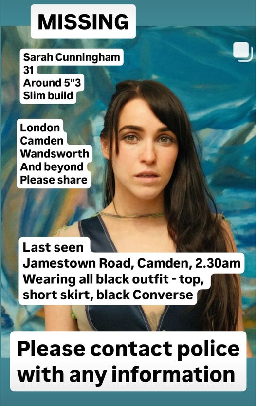 Sarah Cunningham Artist Missing: 31-year-old London, UK, female Artist Sarah Cunningham missing since Nov. 2, help find